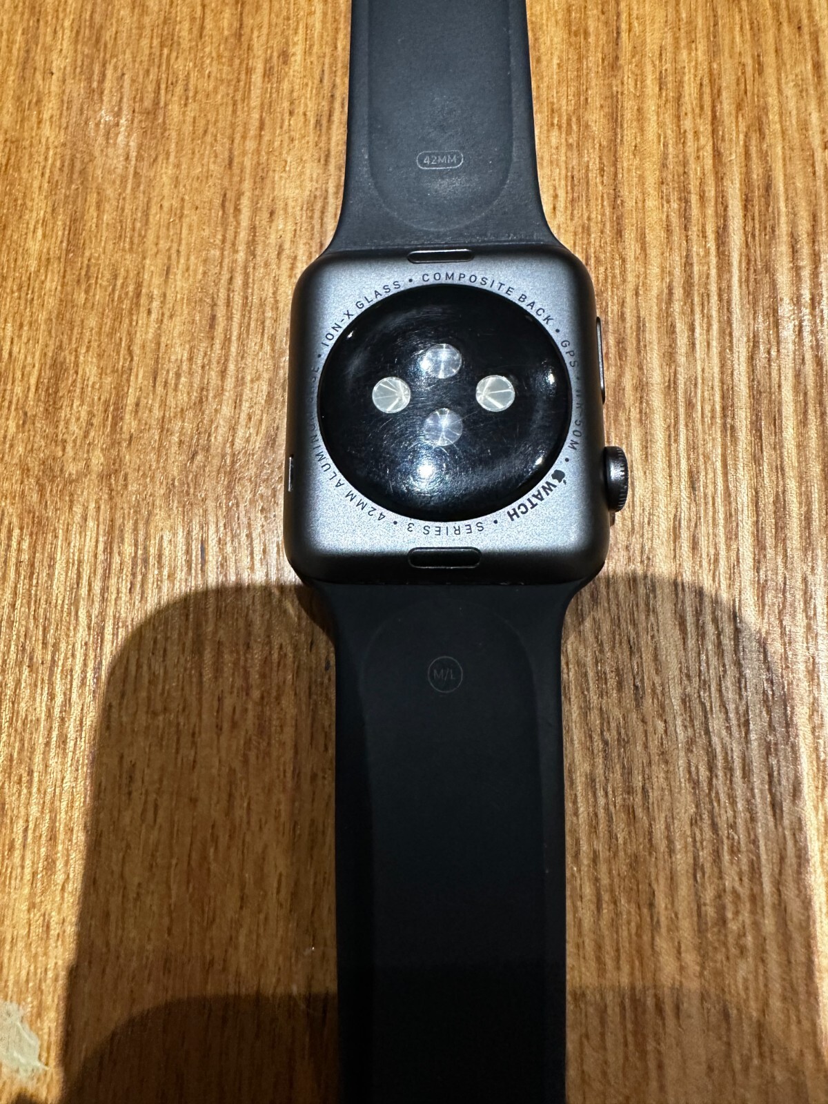 Apple Watch Series 3 42mm Space Gray Aluminum Case with Black Sport Band GPS