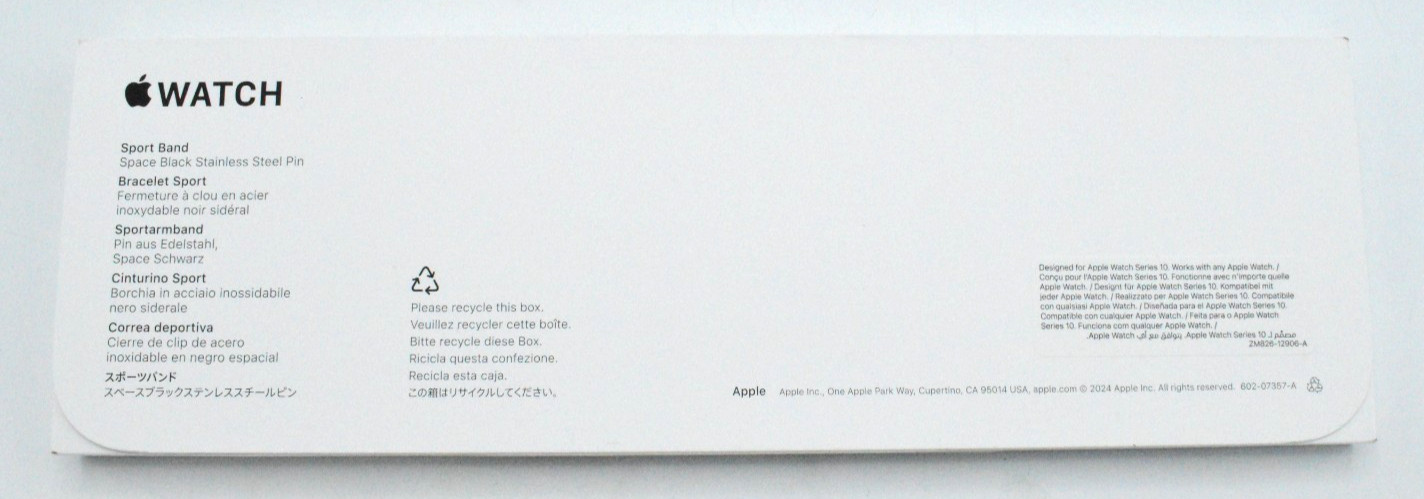 Apple Watch Series 10 42mm A2997 Jet Black Aluminum/Black Band M/L MWWF3LW/A