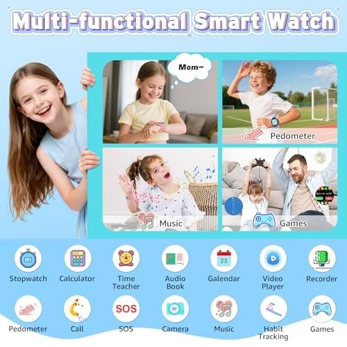 4G Kids Smart Watch with SIM Card, SOS Call, Camera, Music & Games – Gift for Ag