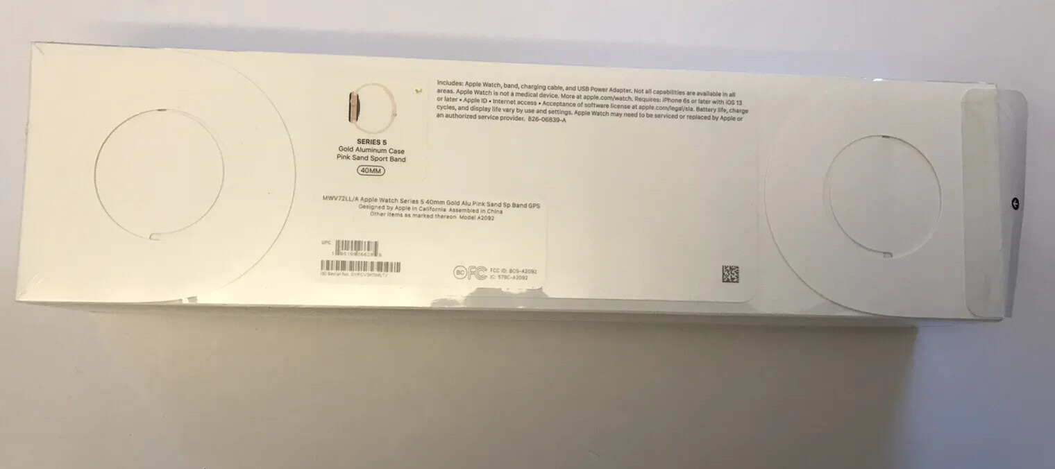 Apple Watch Series 5 GPS 40mm Gold Aluminum Case Pink Sand Sport Band -S/M & M/L