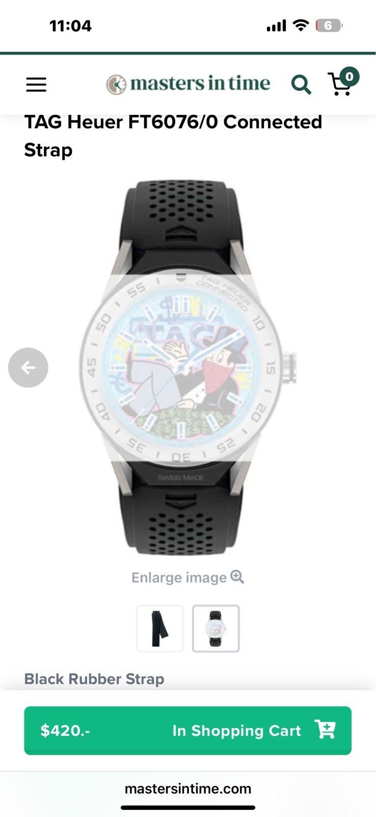 TAG Heuer Connected Smartwatch 46mm Black SS Case Silver SS Band Android 4GB