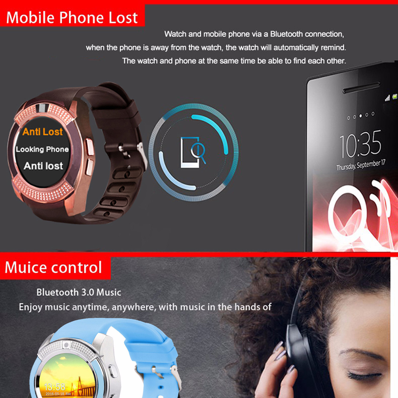 All in 1 Bluetooth Smartwatch Phone GSM Unlocked Watch for Android Men Women