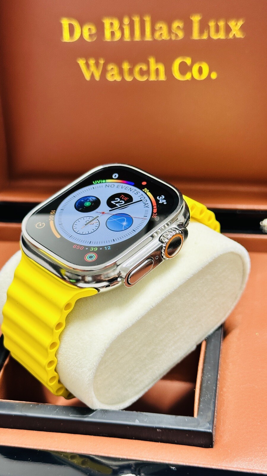 49MM Apple Watch ULTRA 2 Custom Diamond Polished with Yellow Ocean Band