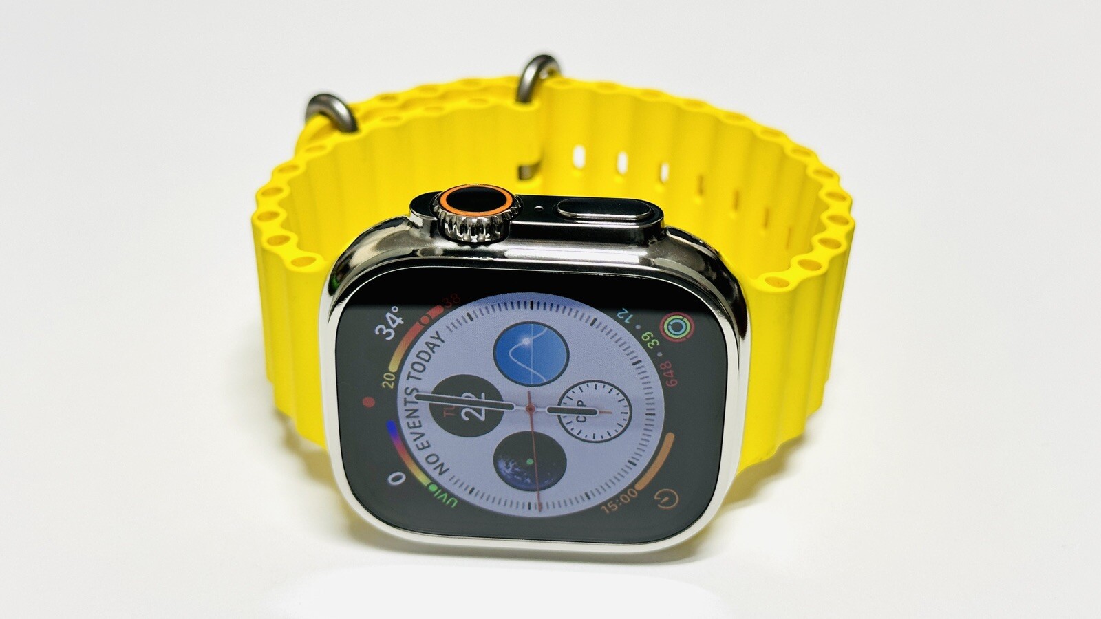 49MM Apple Watch ULTRA 2 Custom Diamond Polished with Yellow Ocean Band