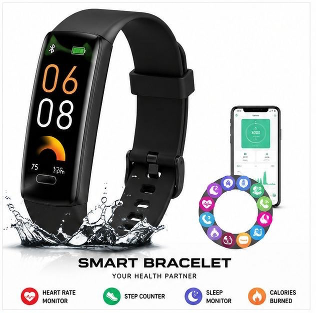 Smart Fitness Tracker Watch Heart Rate Sleep Monitor Waterproof for Android iOS
