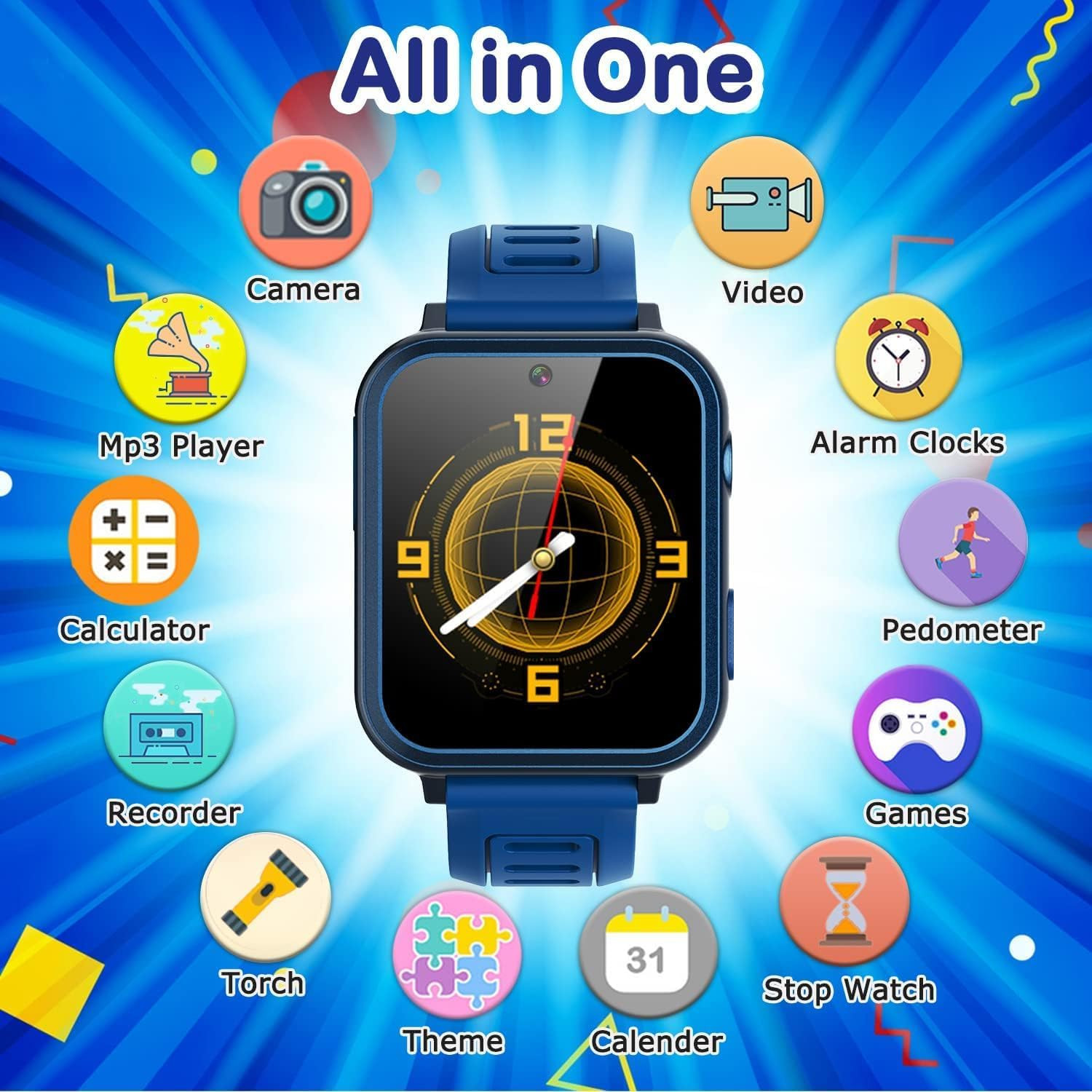 Reloj Inteligente Para Ninos 39 Juegos Camara Musica Podometro Regalo 4-12 Anos