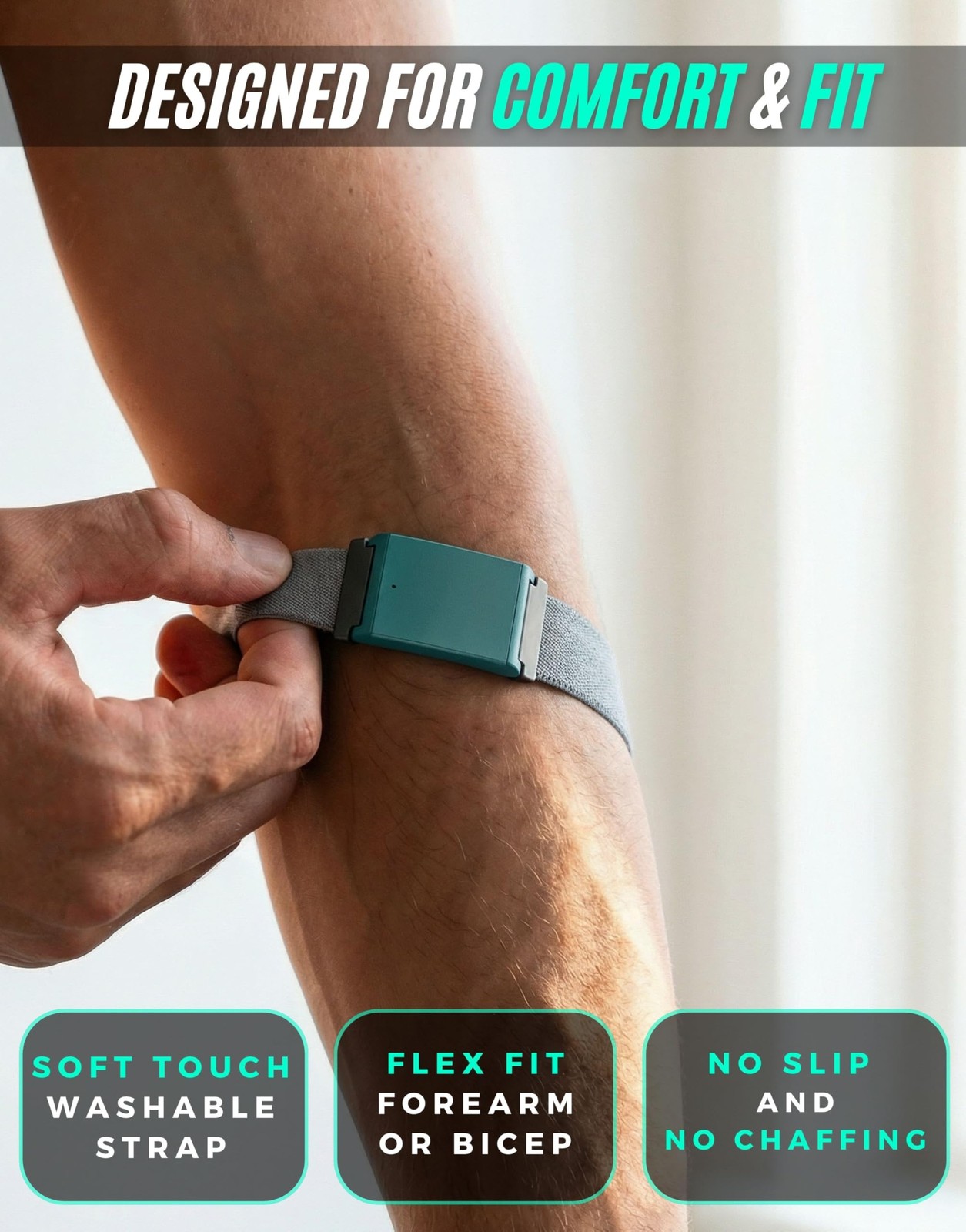 Powr Labs Rechargeable Heart Rate Armband Bluetooth ANT+ for Peloton, Wahoo