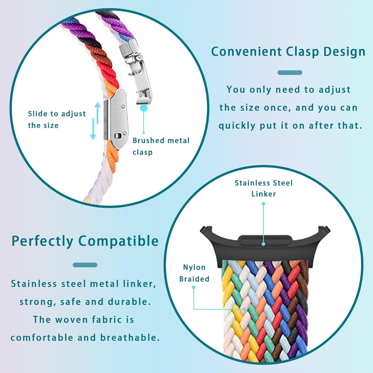 For Samsung Galaxy Ultra 7 watch (47mm) 20mm Nylon Woven Breathable Sport Strap