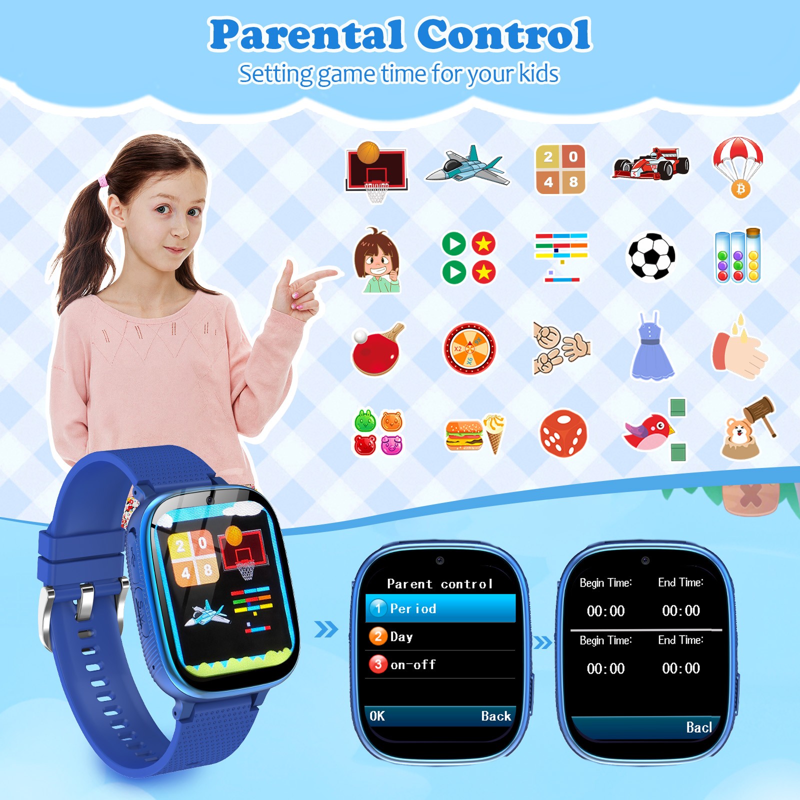 Kids Smart Watch Touch Screen GSM Calling Dual Cameras Video Learning Games New