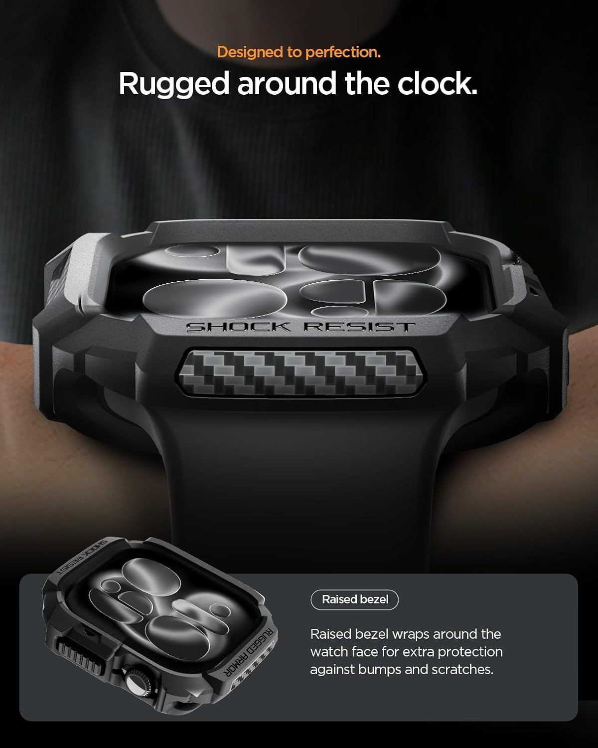 Rugged Armor Case for Apple Watch Series 11/10 42mm Durable TPU Shock Proof