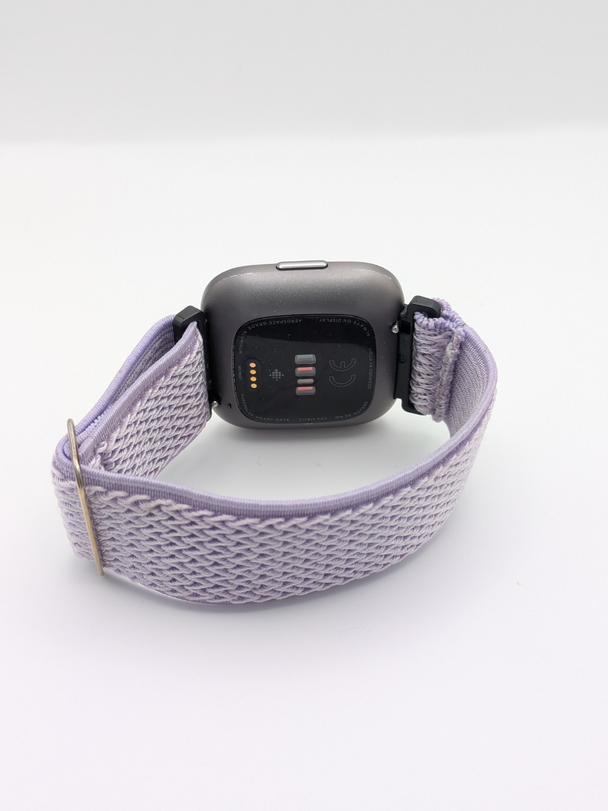 Fitbit Versa 2 Smartwatch Black w/ Purple Band Fitness Tracker Working