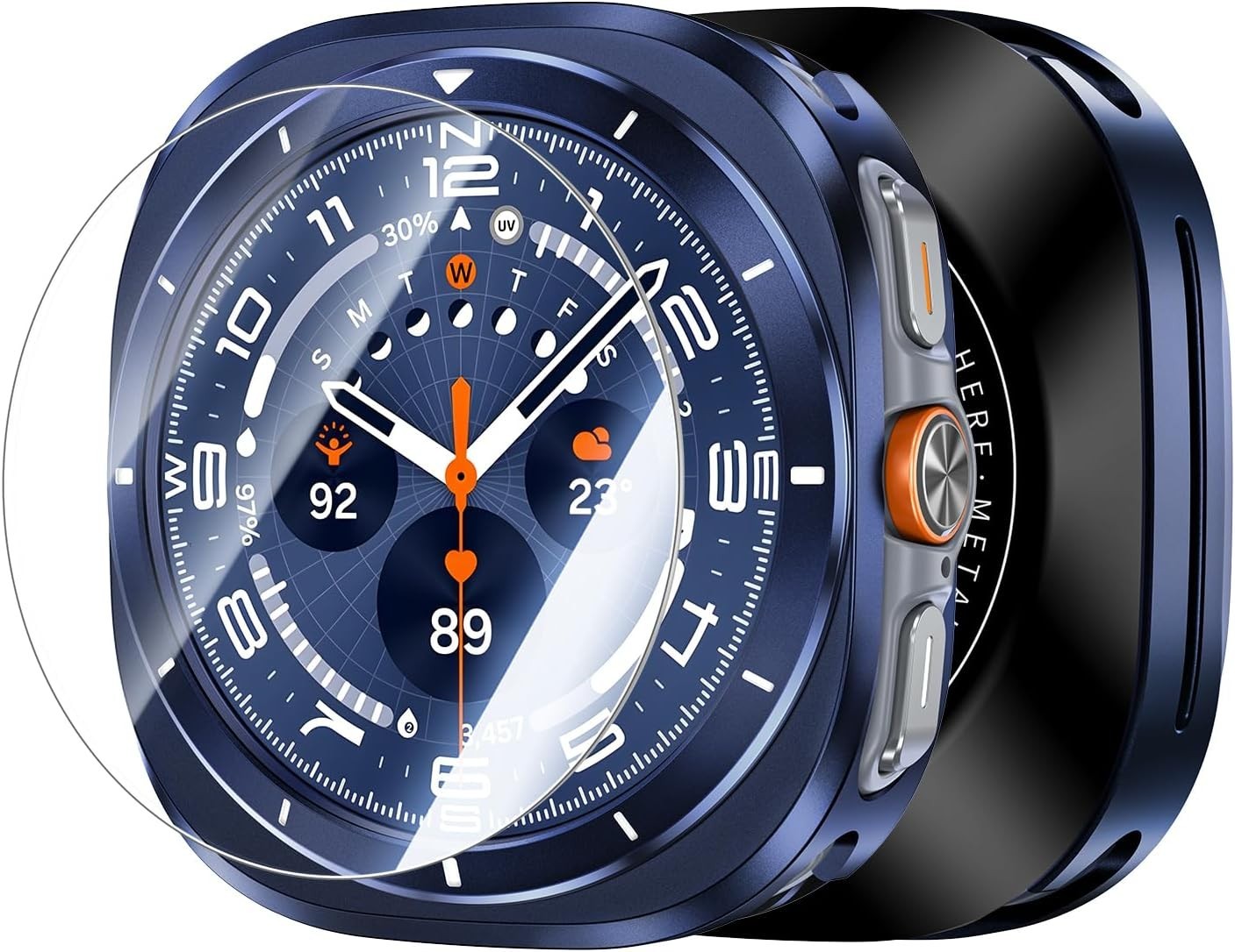 Metal Case with Screen Protector for Galaxy Watch Ultra 47mm – 360° Rugged Bumpe