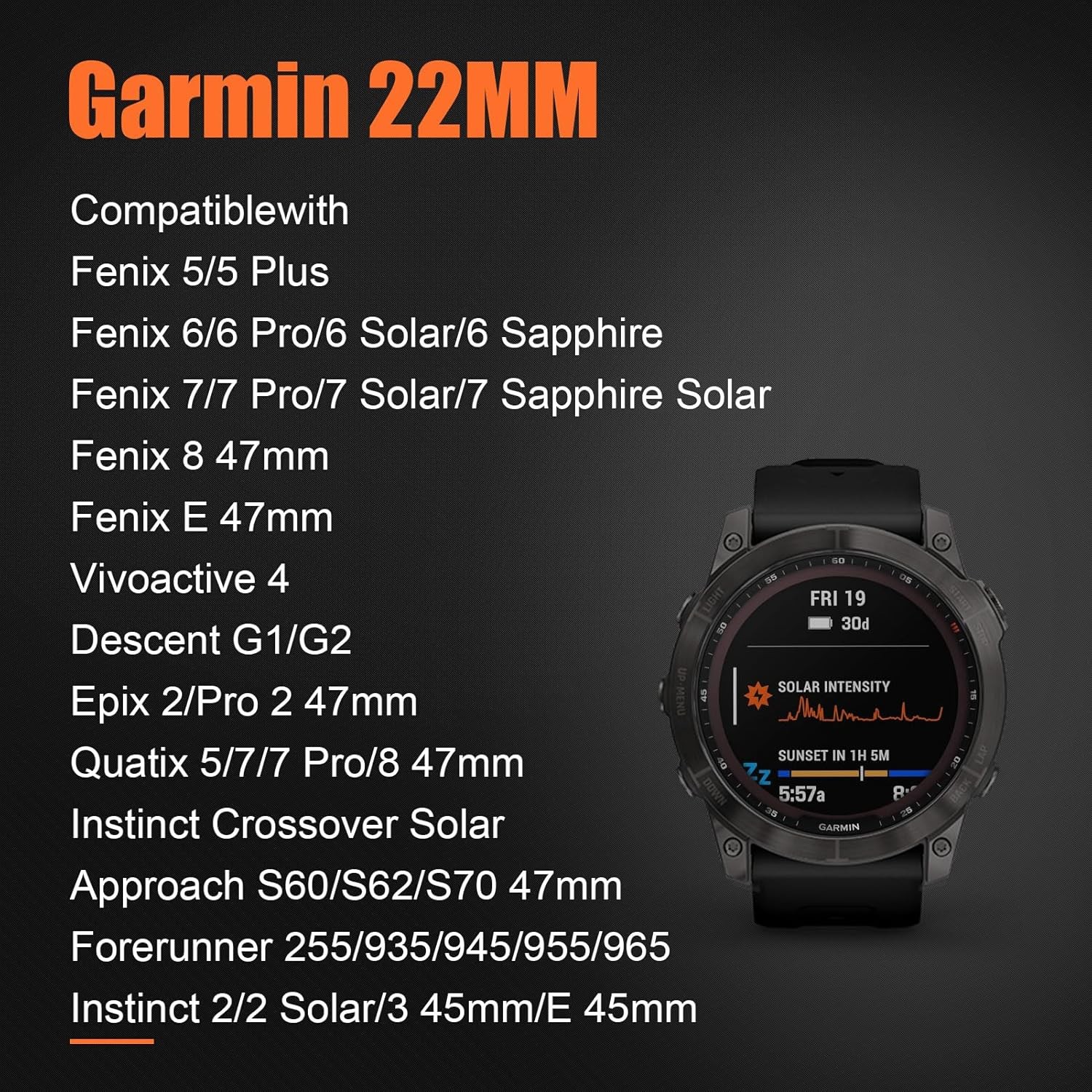 22mm Elastic Nylon Strap Compatible with Garmin Venu 3 46mm, Samsung Galaxy 3 45