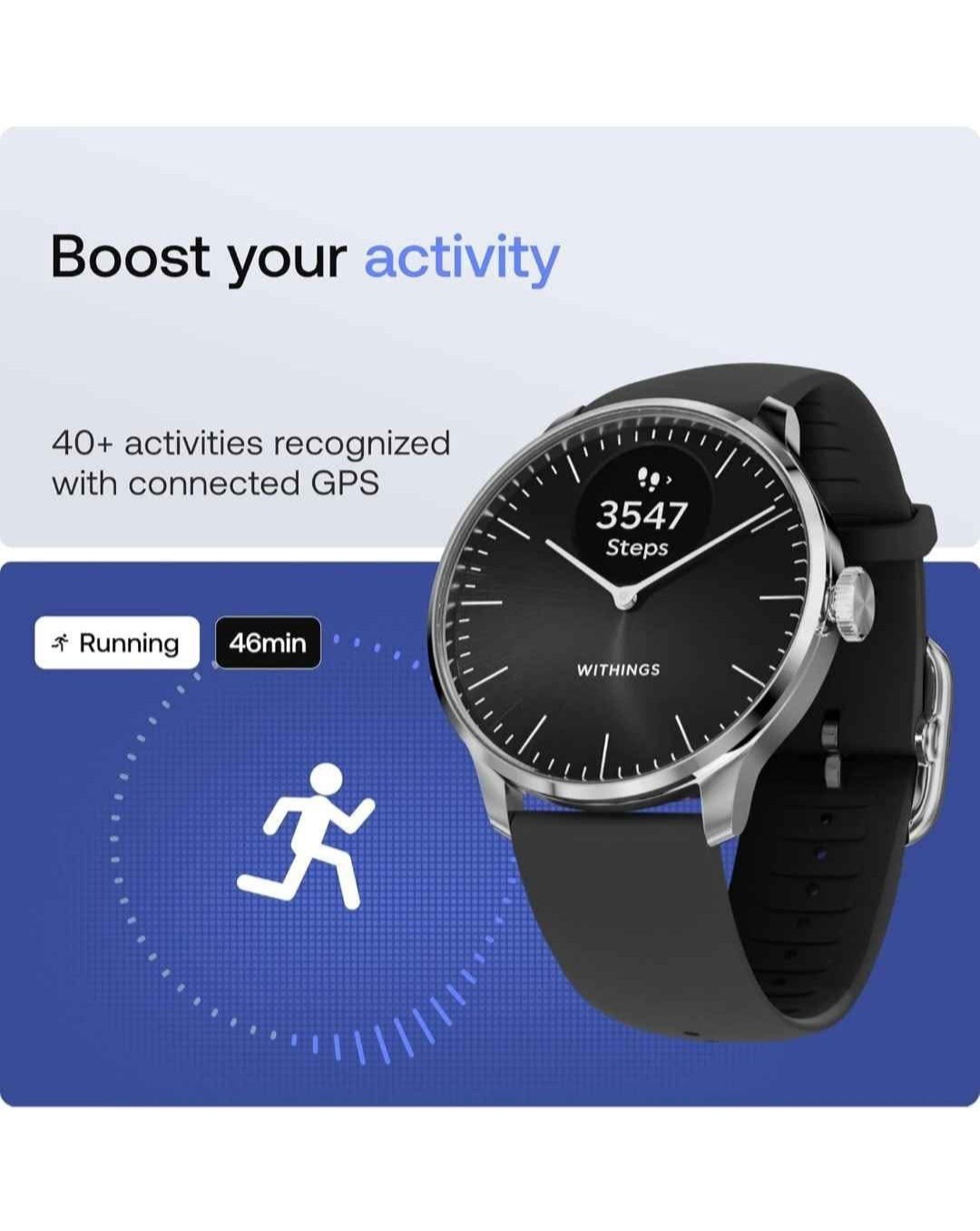 Withings ScanWatch Light – Hybrid Smart Watch, Heart Rate Monitoring, Fitness
