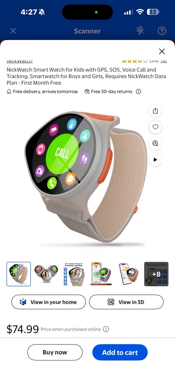 NickWatch Kids Smartwatch GPS SOS Voice Call
