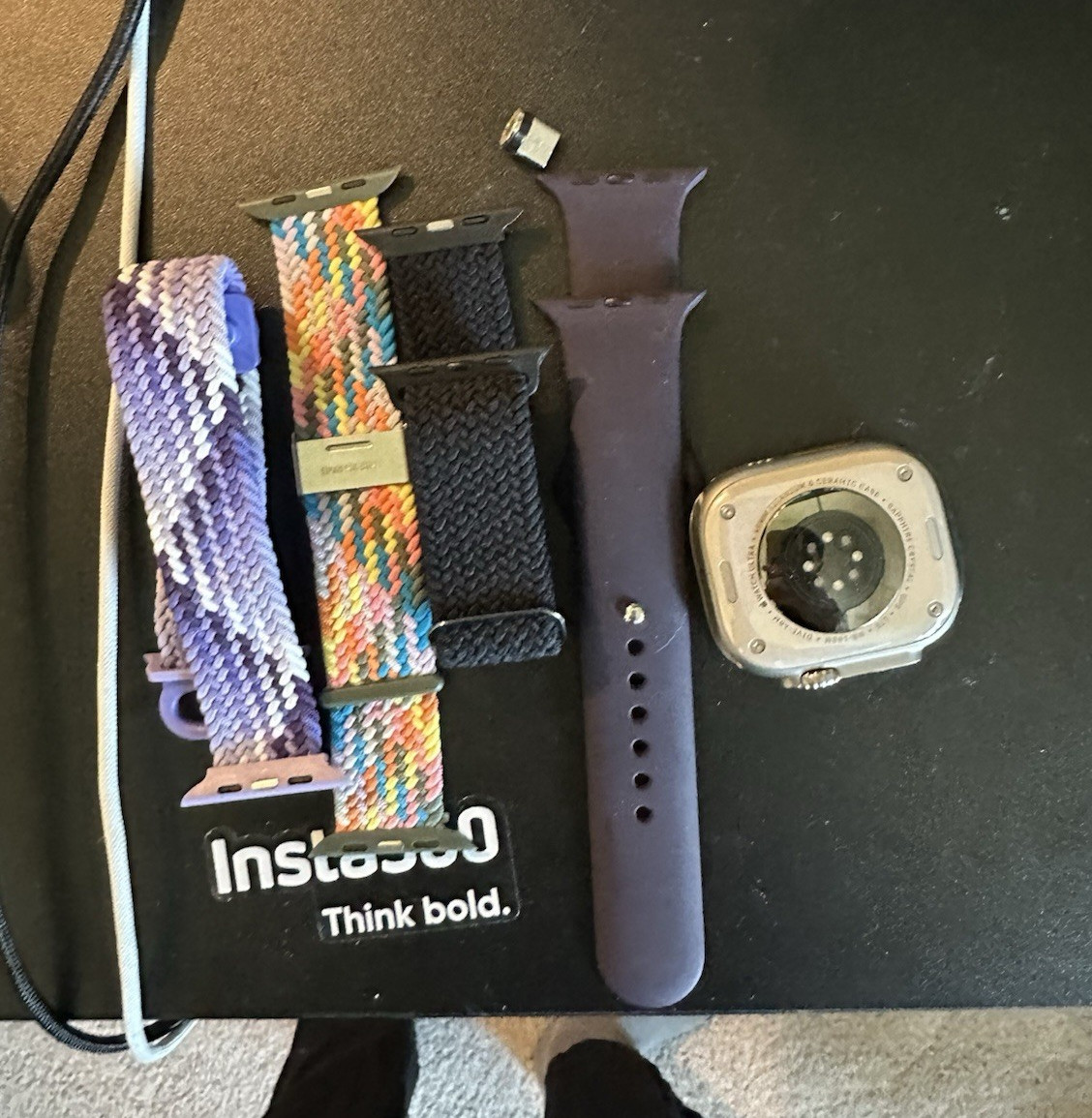 Apple Watch Ultra (1st Gen) 49mm Titanium Silver Case GPS 32GB Purple Band