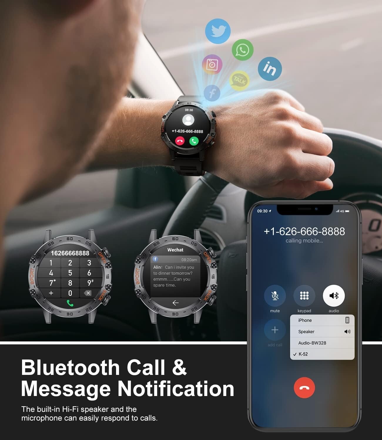 Versatile Fitness Tracker Smartwatch for Men with DIY UI & Long Battery Life
