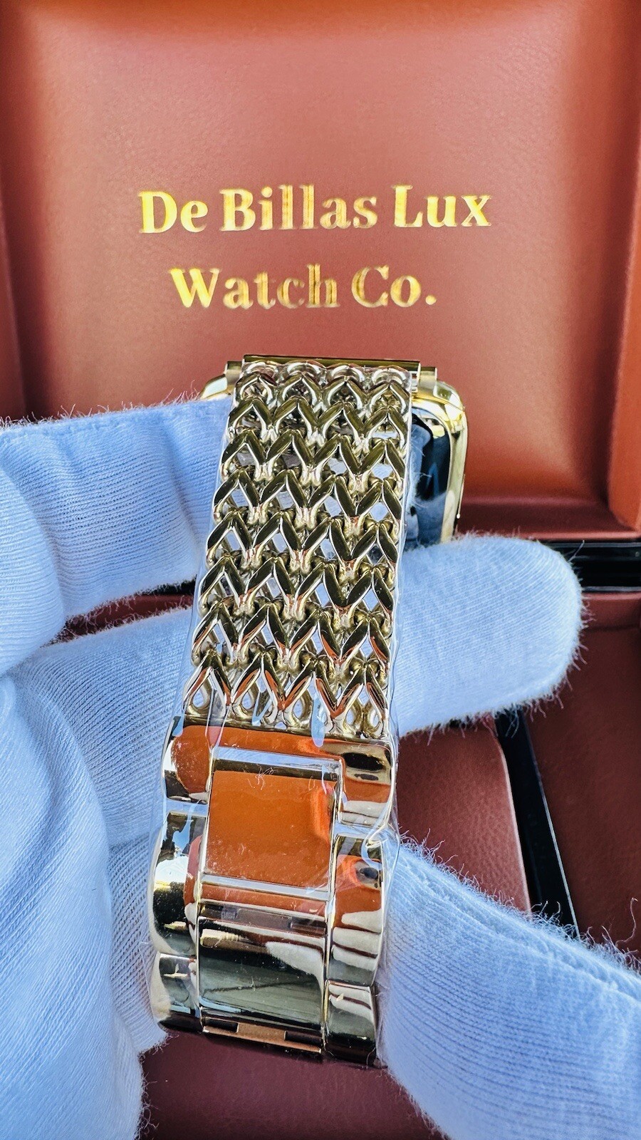 Custom 24k Gold Plated 45mm Apple Watch Stainless Steel Series 9 Chains Band