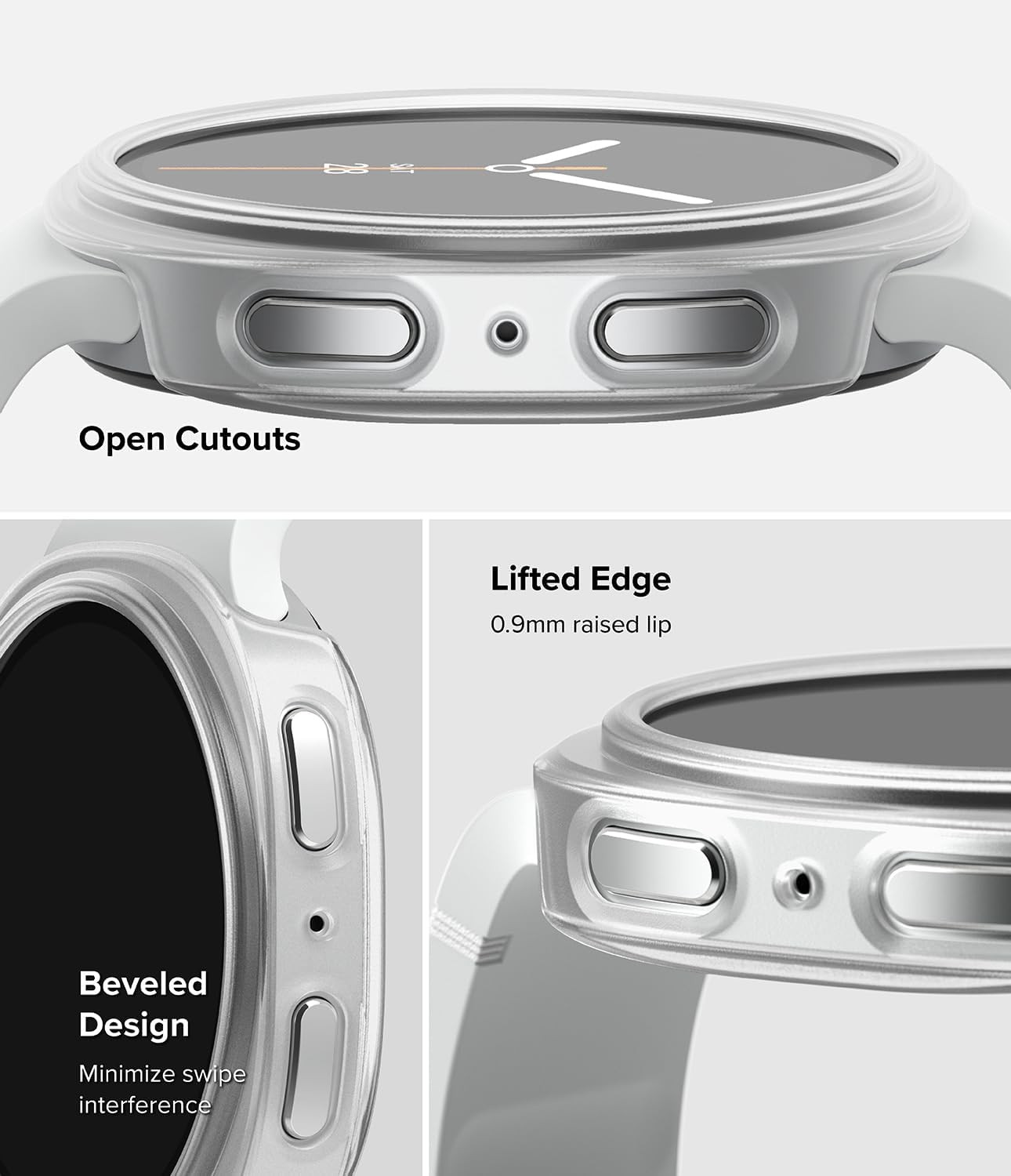 2 Pack Slim Clear Case For Samsung Galaxy Watch 9/8 40mm, Non-yellowing Polycarb