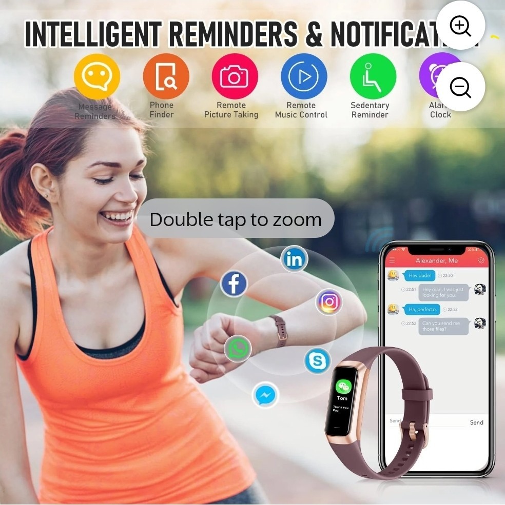 Fitness Tracker with 24/7 Heart Rate Blood Oxygen Sleep Monitor, 1.1 AMOLED Touc