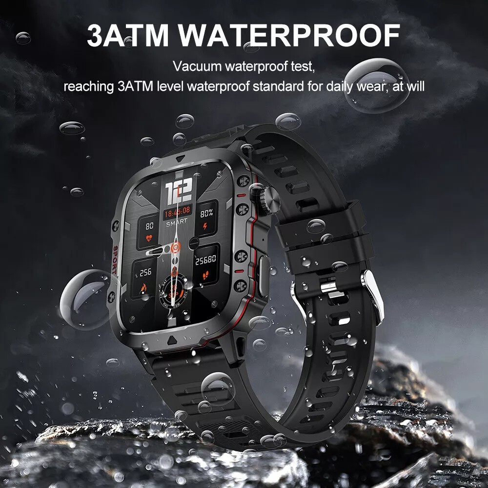 🔥Smart Watch Men Military Call Heart Rate Fitness Tracker Waterproof Wristwatch