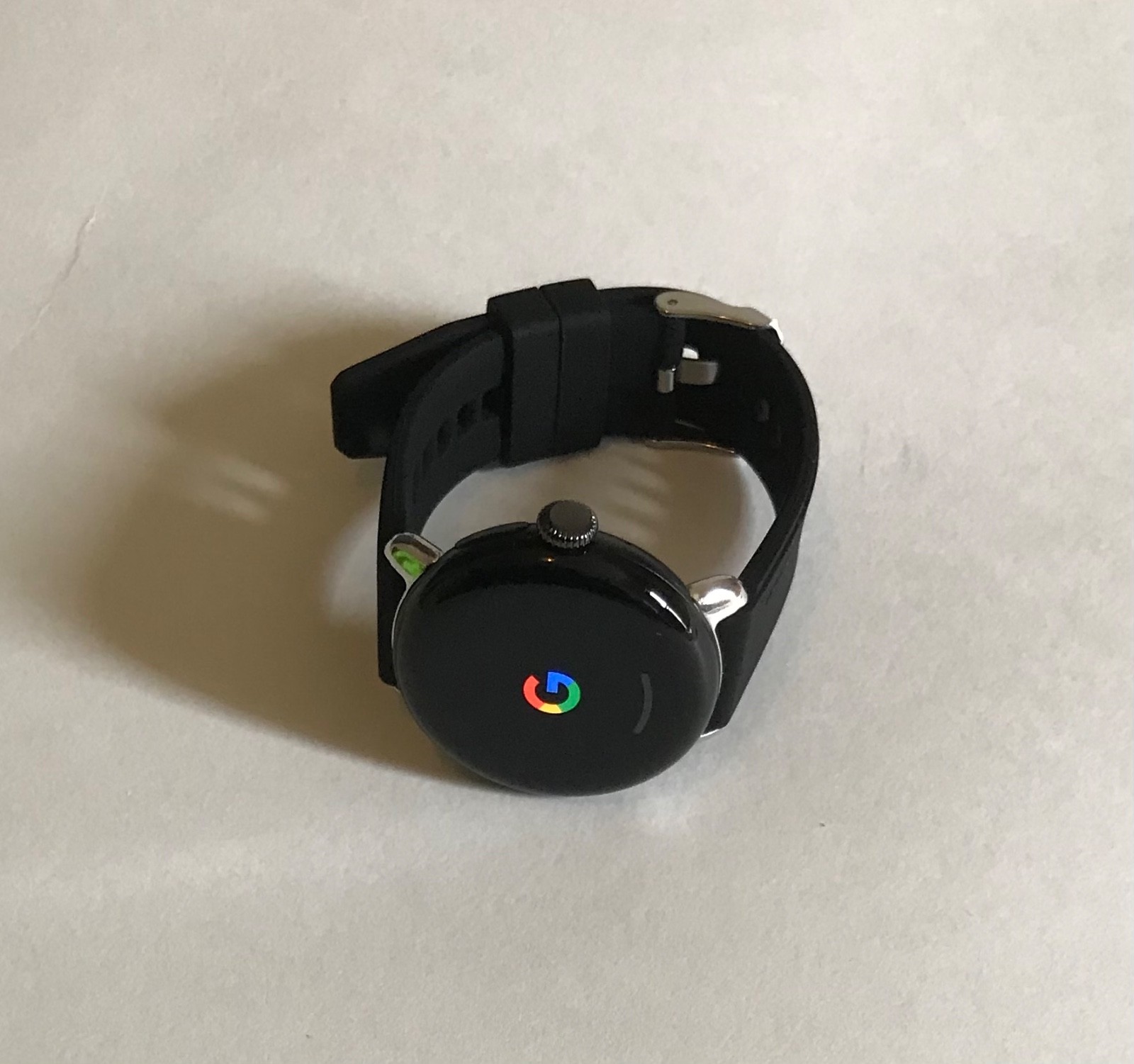 Google Pixel Watch 2 41mm Matte Black Aluminum Case with Obsidian Black Silicone