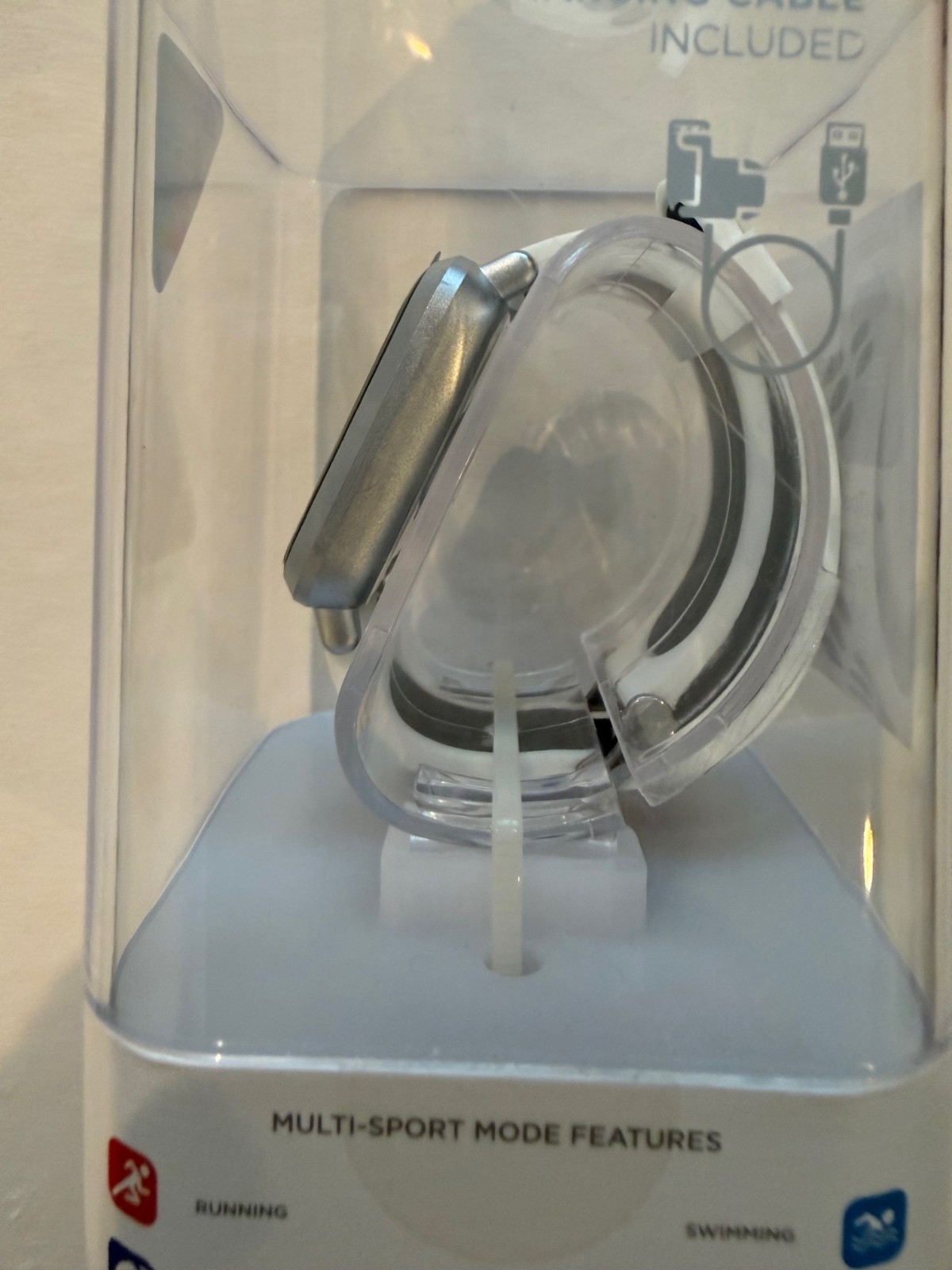 iTouch Air 2S: Silver Case With White And Black Perforated Strap