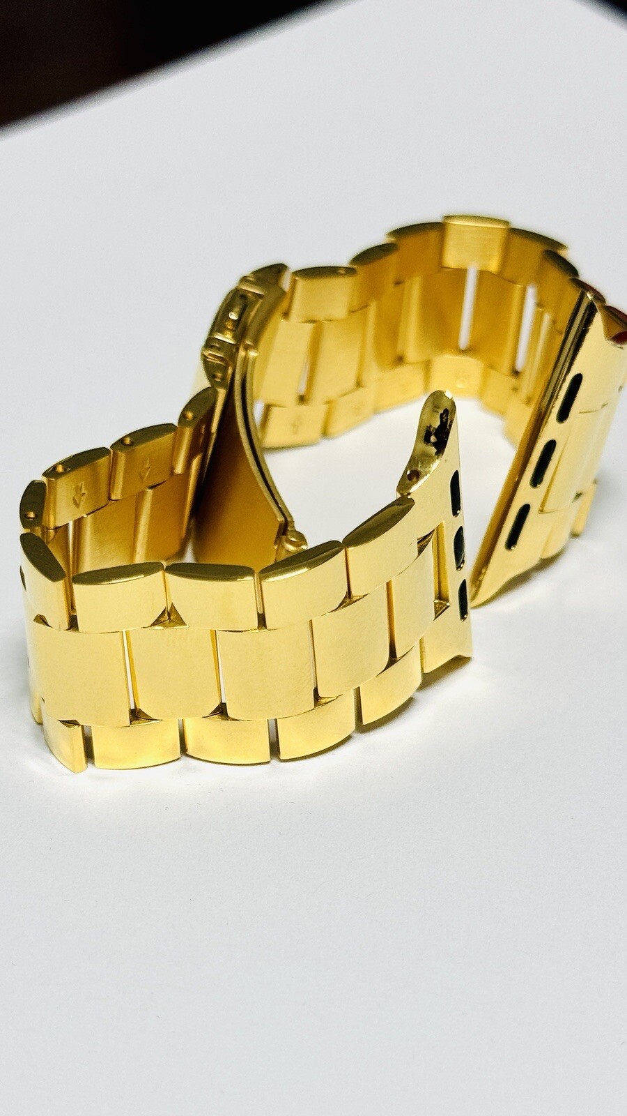 Custom 24K Gold Plated 45MM Apple Watch SERIES 7 Stainless Steel Polished Band