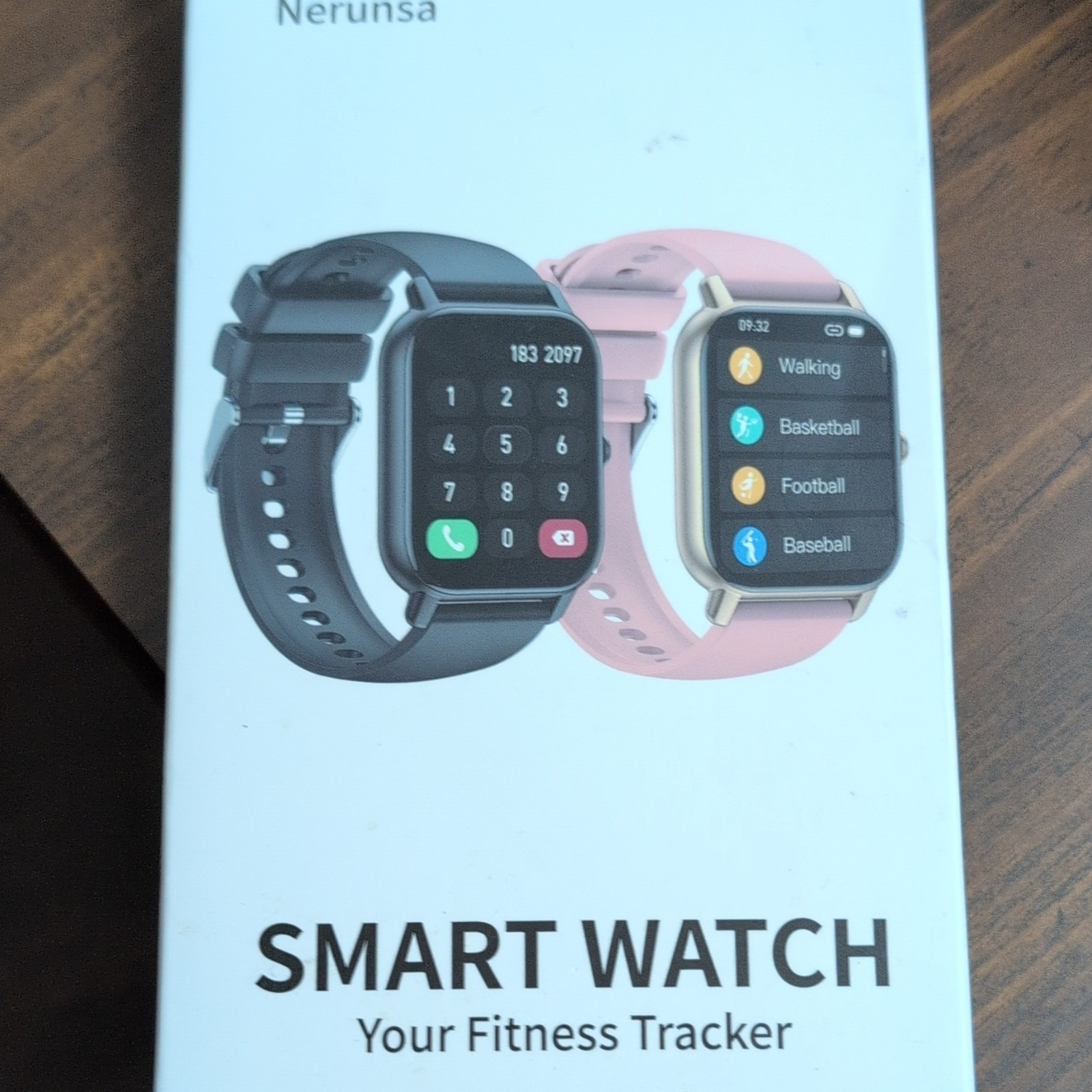 Nerunsa P66D Smartwatch Fitness Tracker Heart Rate Touchscreen Waterproof Pink