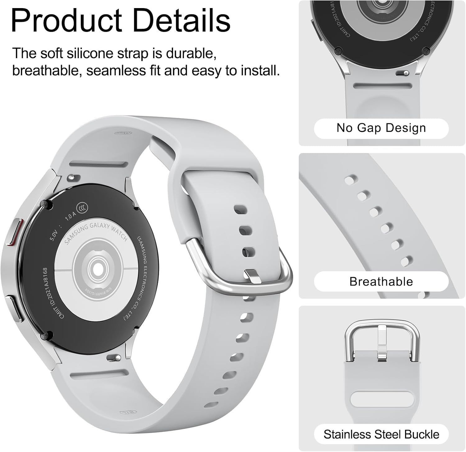 6 Pack Only Strap For Samsung Galaxy Watch 7 40mm Silicone No Gap