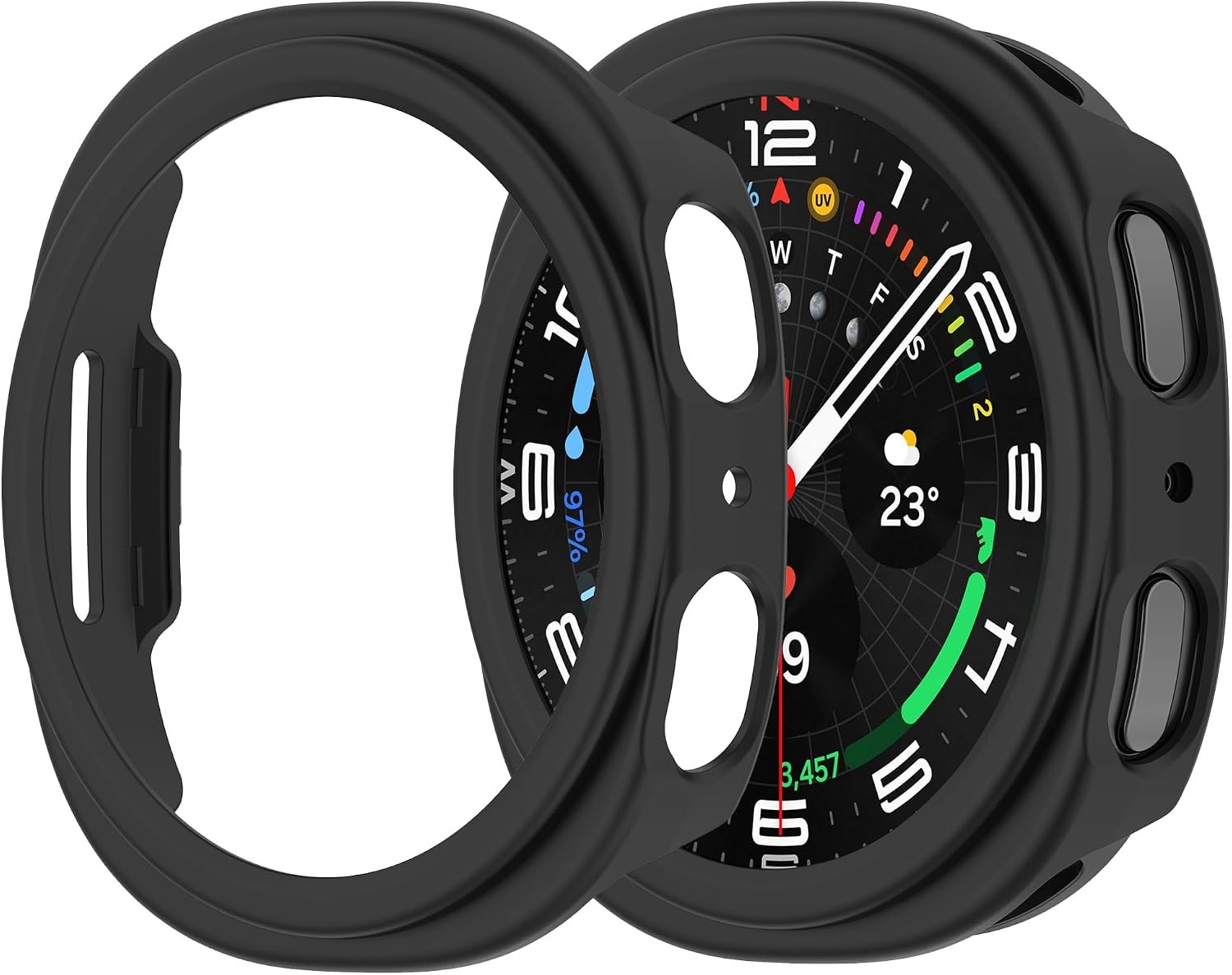2 Pack Cases for Samsung Galaxy Watch 9/8 44mm Shockproof Bumper