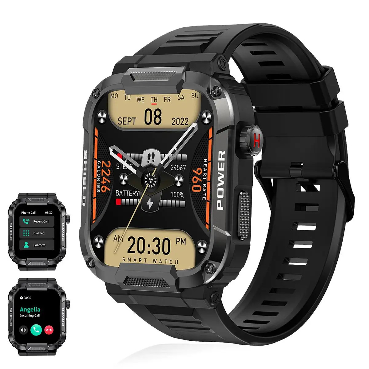 Military Smart Watch For Men Bluetooth Call Sports Fitness Tracker Smartwatch