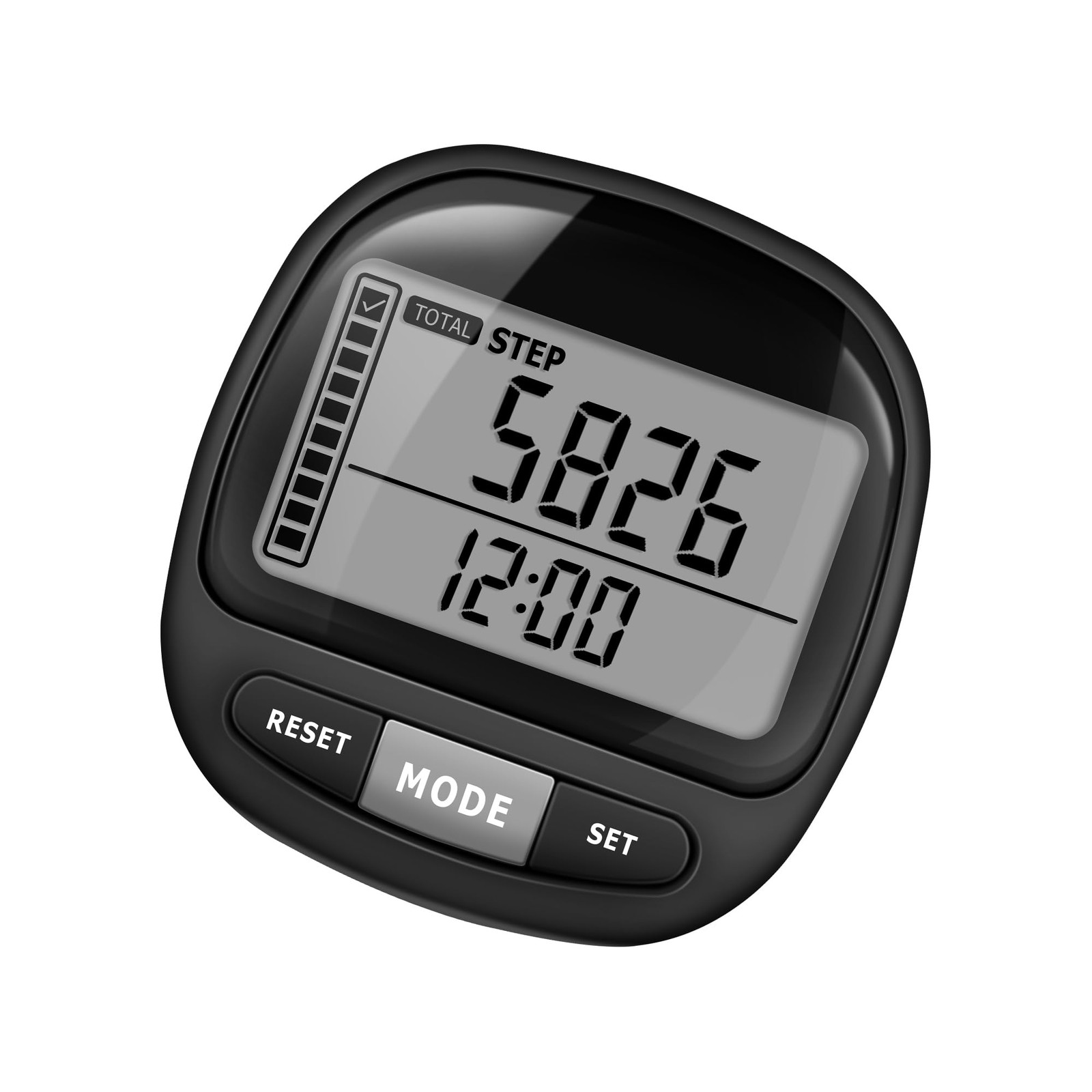 3D Pedometer Step Counter for Walking and Miles, Simple Step Tracker with Large