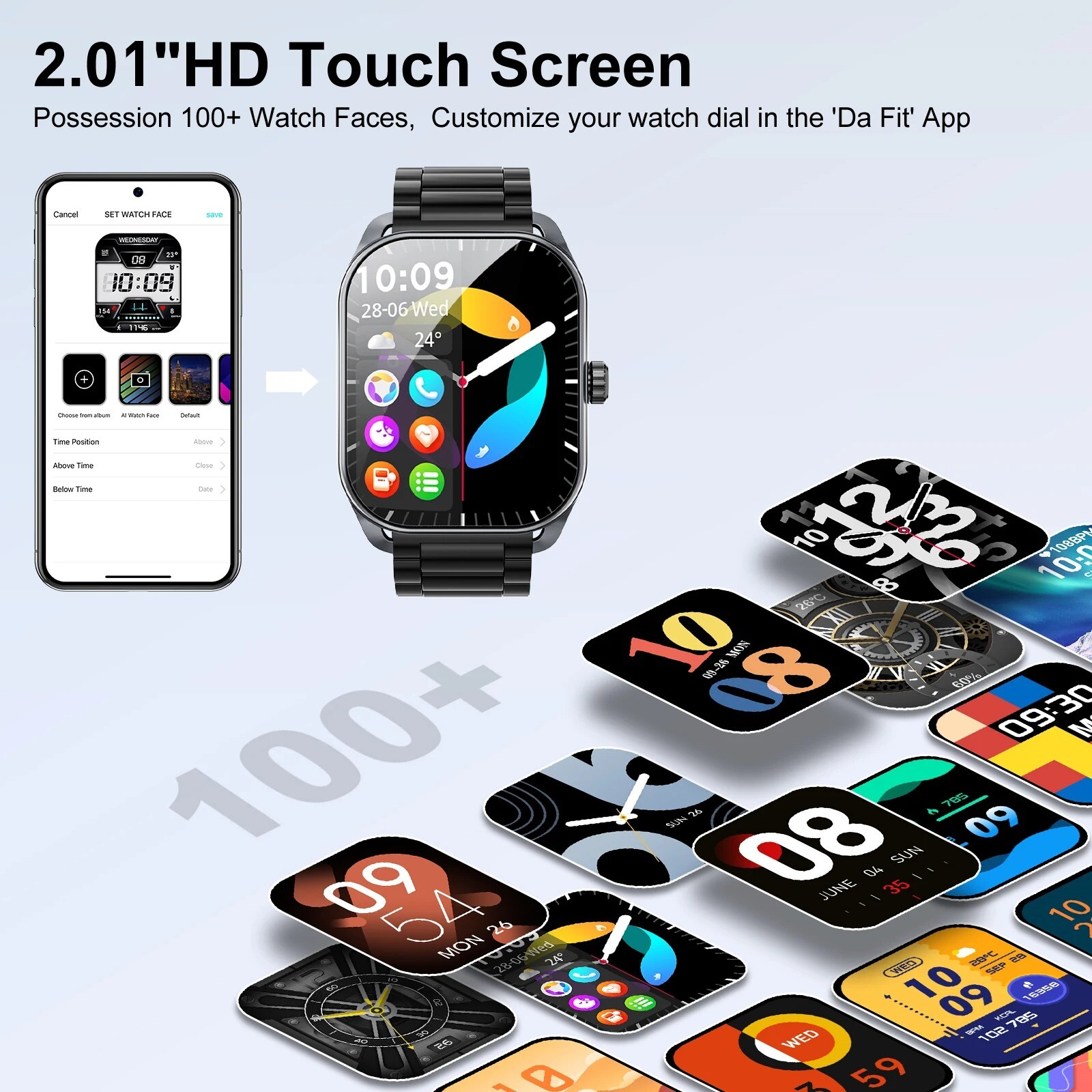 Karchilor 2024 Smart Watches For Men 2.01-inch curved screen Bluetooth call IP68