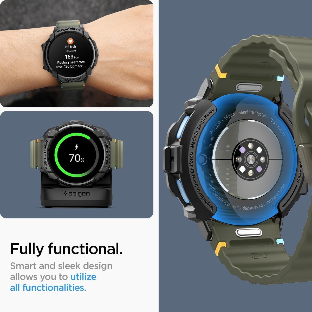 Rugged Armor Case for Samsung Galaxy Watch 7 44mm – Durable Scratch Resistant TP