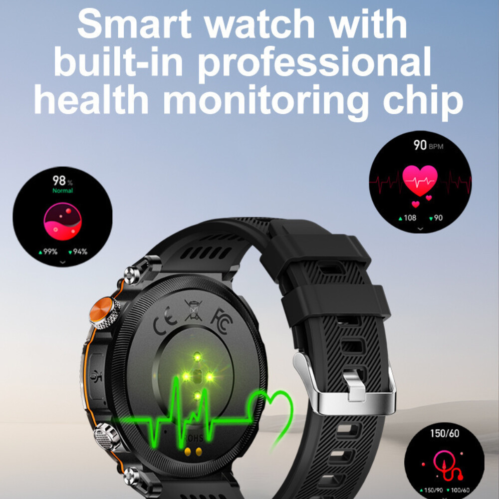 Military Smart Watch Men Answer/Make Call Heart Rate Fitness Tracker Waterproof