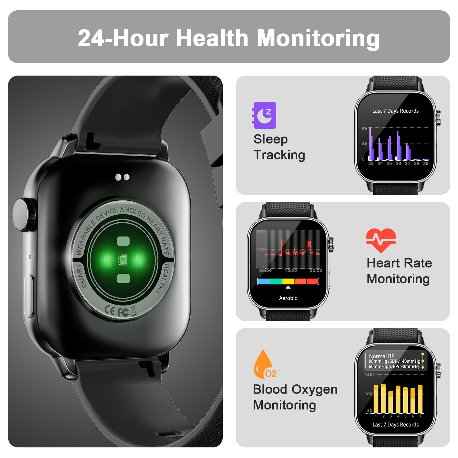 for Men , 1.85” AMOLED HD Fitness with 120+ Sports Modes, Bluetooth /Heart R…