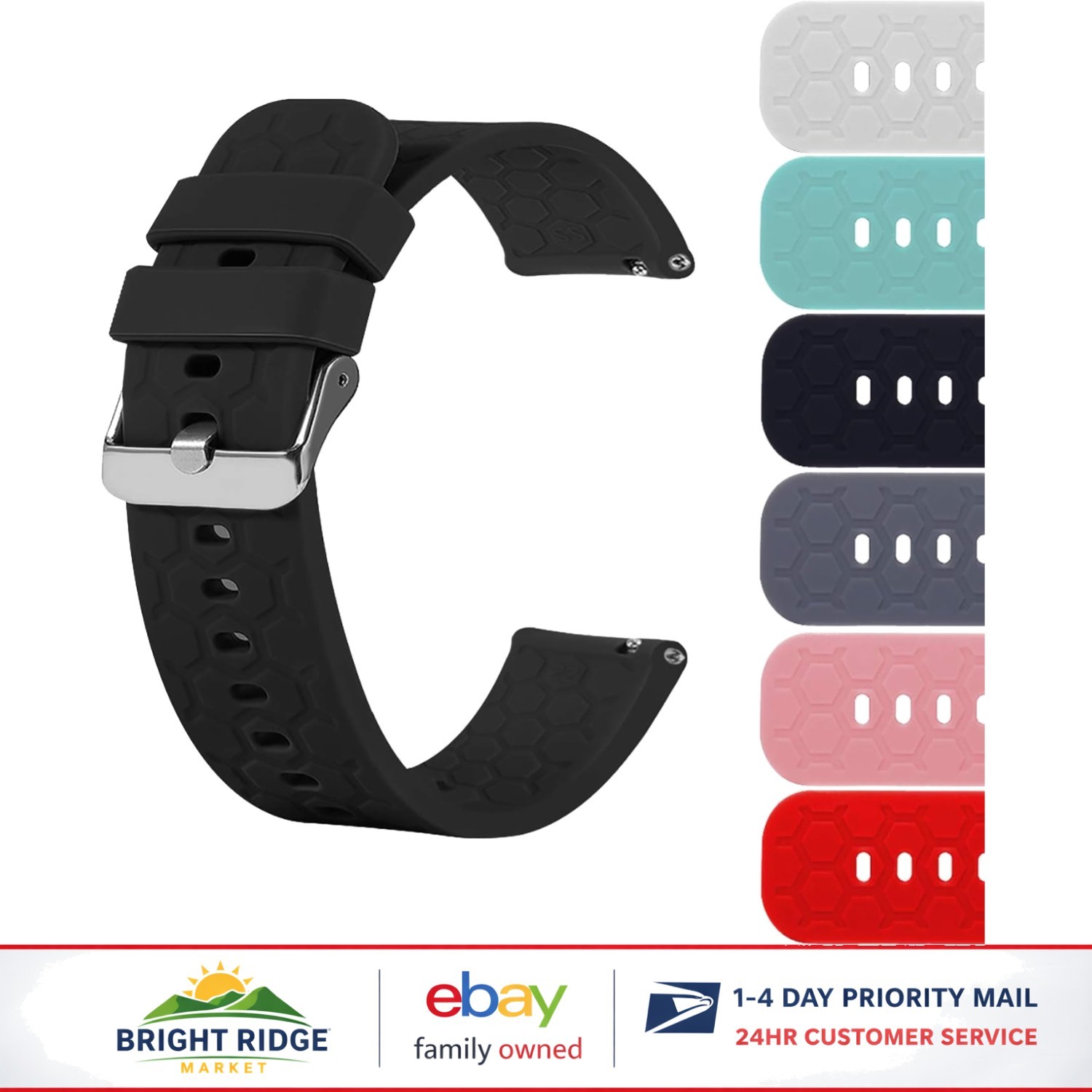 Comfortable Silicone Watch Band with Quick Release Pins for Easy Installation