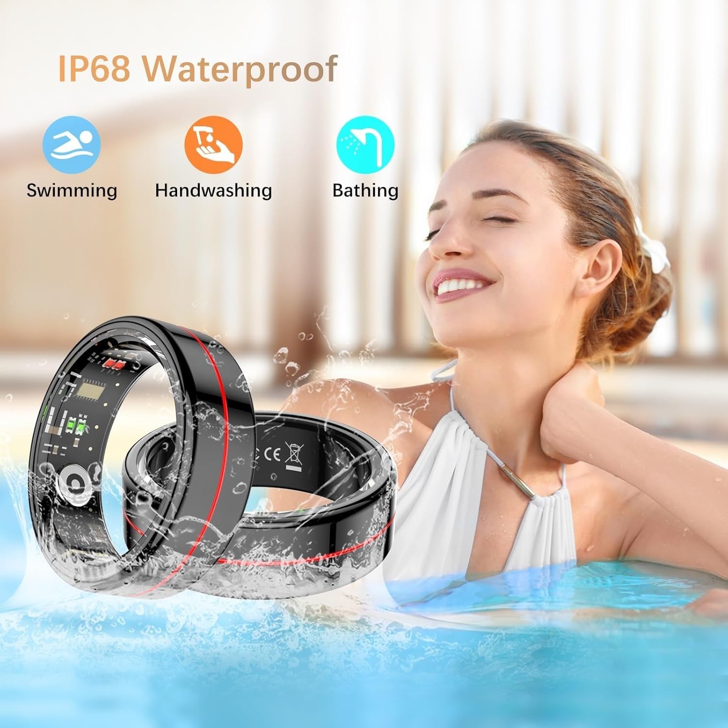 Fit Ring, Smart Health Rings for Women Men with Heart Rate,Blood Oxygen,HRV,S…