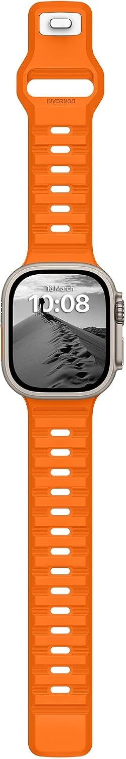 Silicone Strap Compatible with Apple Watch Ultra 49mm, Series 11 44mm, Orange