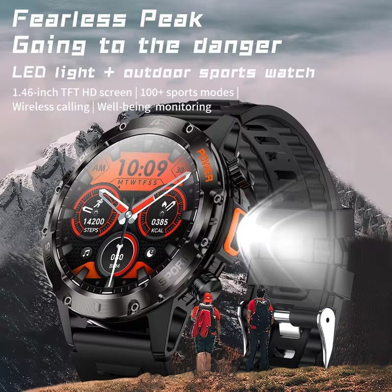 Smart Watch Military Tactical Men Sport Heart Rate Fitness Tracker Wristwatch
