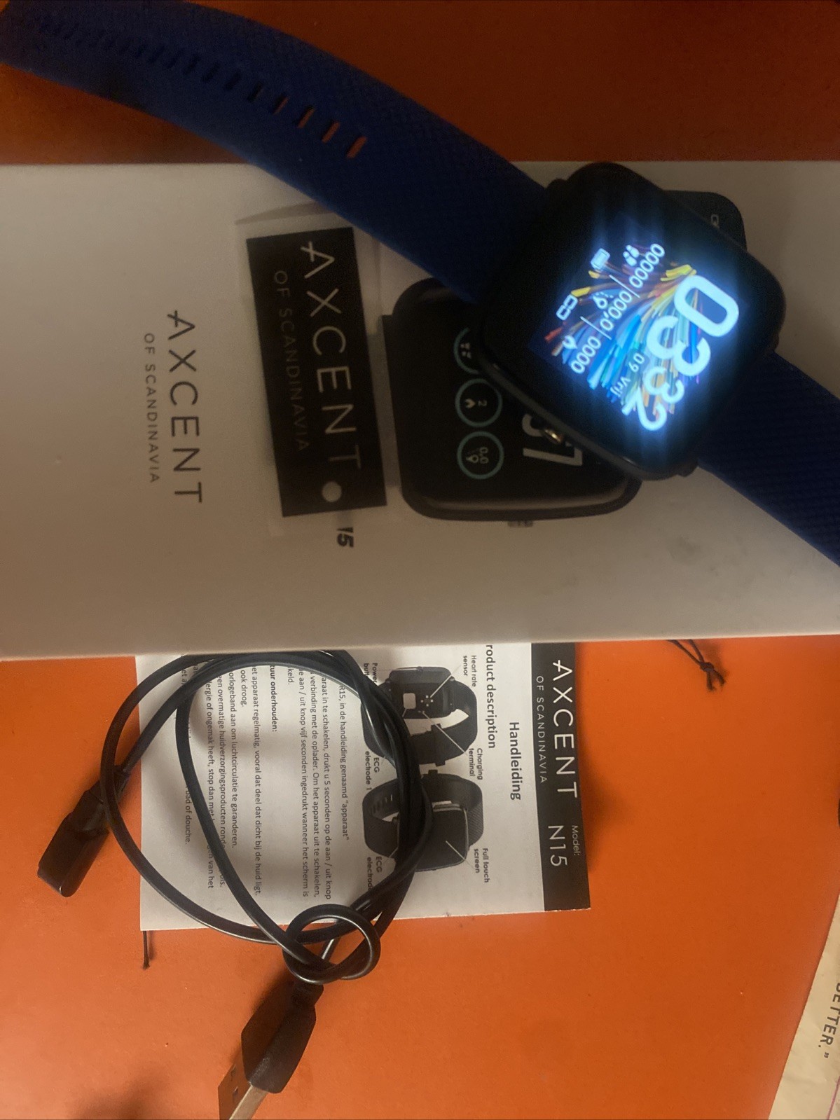 AXCENT of Scandinavia N15 Smartwatch New IOB w/ Cord & Original Box