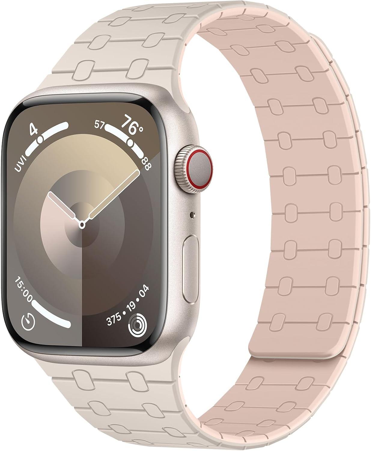 Silicone Strap Compatible with Apple Watch Series 8 41mm Starlight Pink