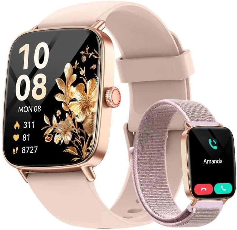 Stylish Smart Watch for Women, 1.85″ HD, Fitness Tracker, IP68 Waterproof