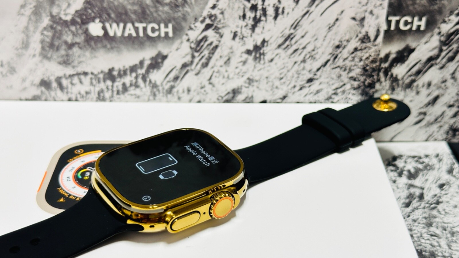 Custom Anodized 49MM GOLD Apple Watch ULTRA 2 Titanium Black Band Gold Plated Pi