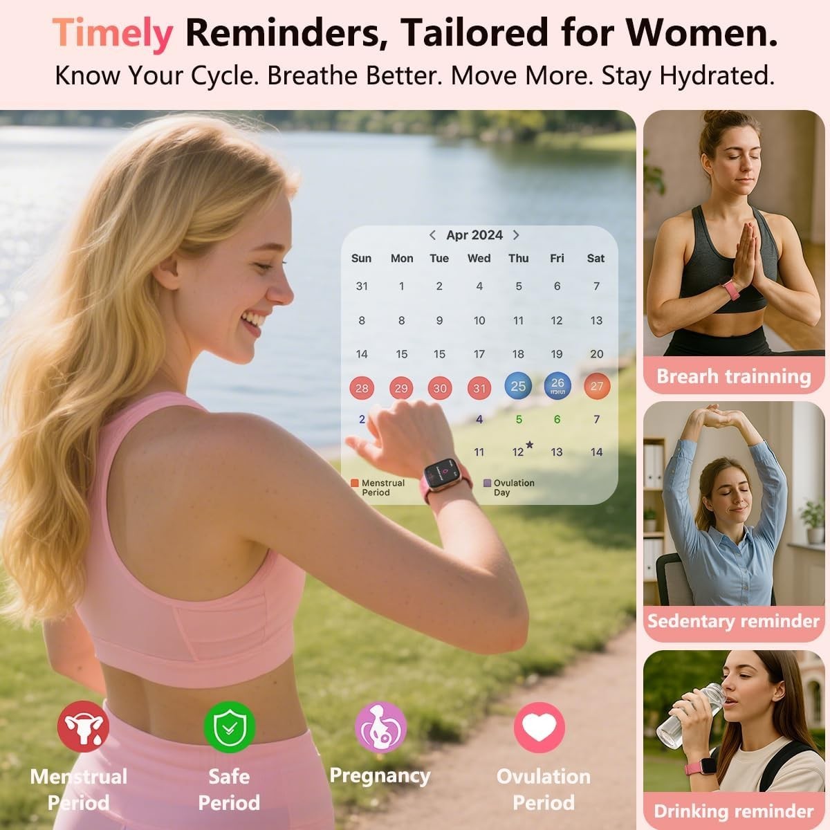 MorePro Smart Watches for Women iPhone Android(Answer/Make Call), 2025 Health
