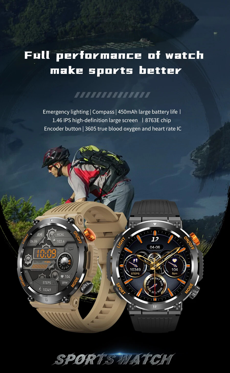 Men’s Smart Watch HD Touch Screen Sports Waterproof Smartwatch Bluetooth Call