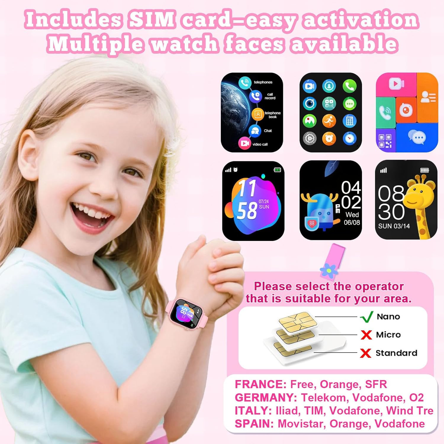 4G Kids Smart Watch GPS Tracker, Smartwatch for Kid with Video Calling, Voice Ch