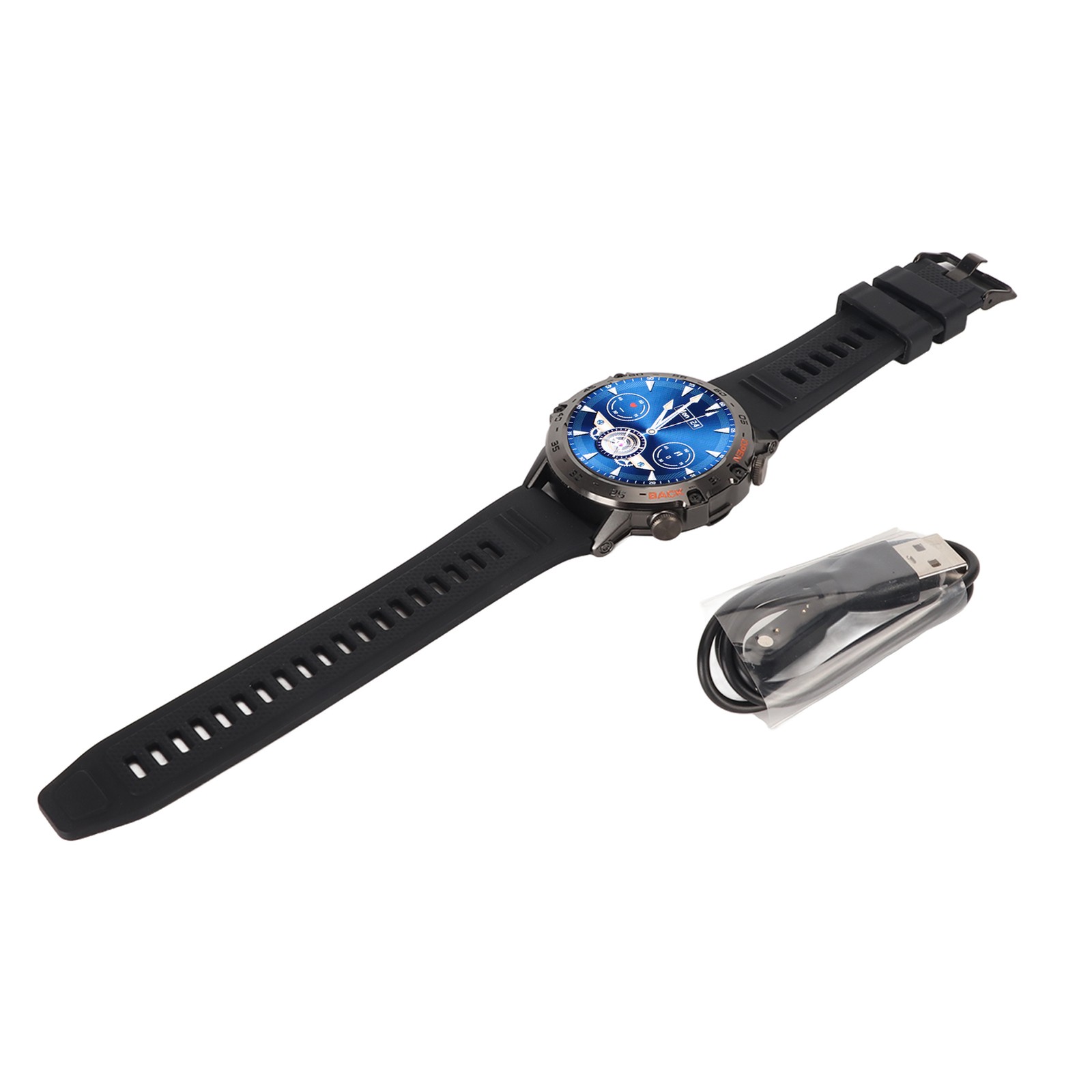 Black Outdoor Smartwatch With Speaker Waterproof Dustproof LCD Bluetooth In ULOW