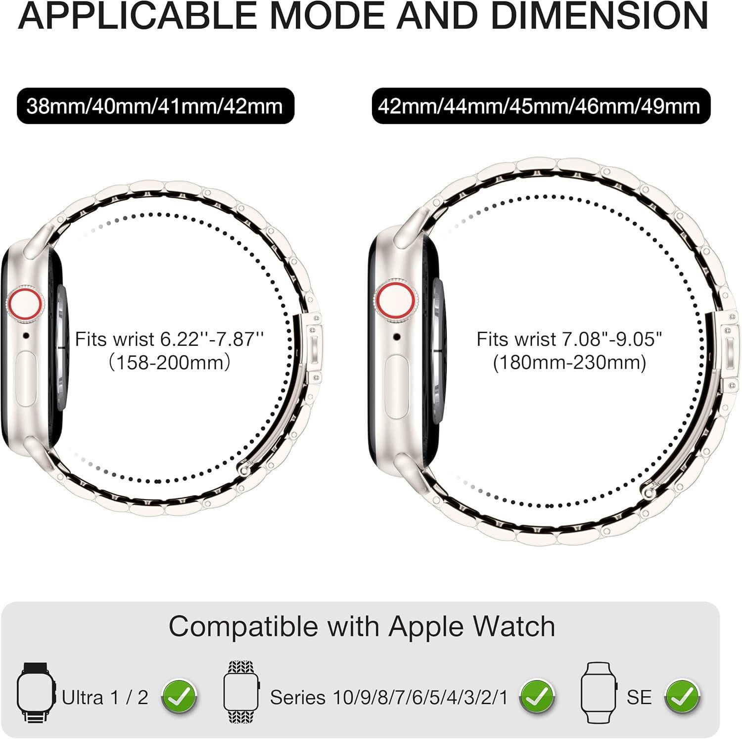 Business Style Metal Band for Apple Watch Series 11 49mm – Compatible Strap